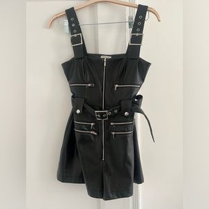 WeWoreWhat moto short leather overalls. Great condition, only worn twice.